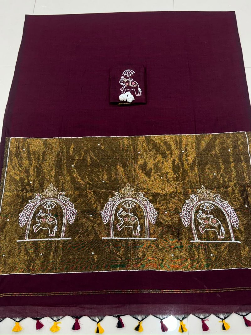 Tew Pure Handloom Cotton Lagadi Pattu Saree